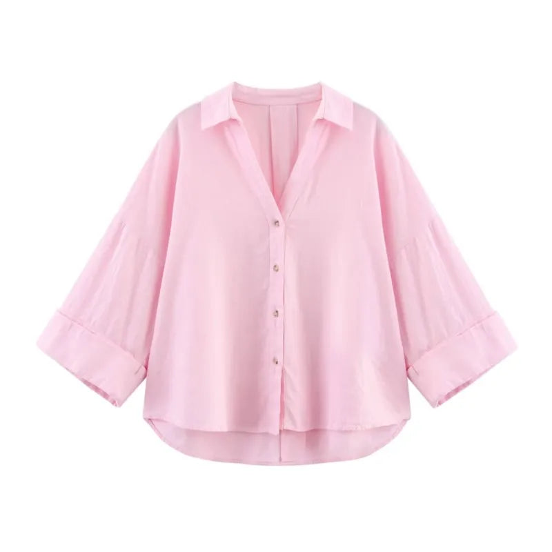Nordspur | Sevelline Wide-Sleeve Asymmetric Hem Blouse