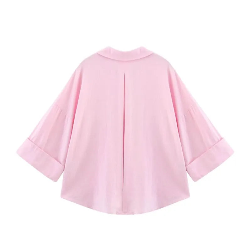 Nordspur | Sevelline Wide-Sleeve Asymmetric Hem Blouse