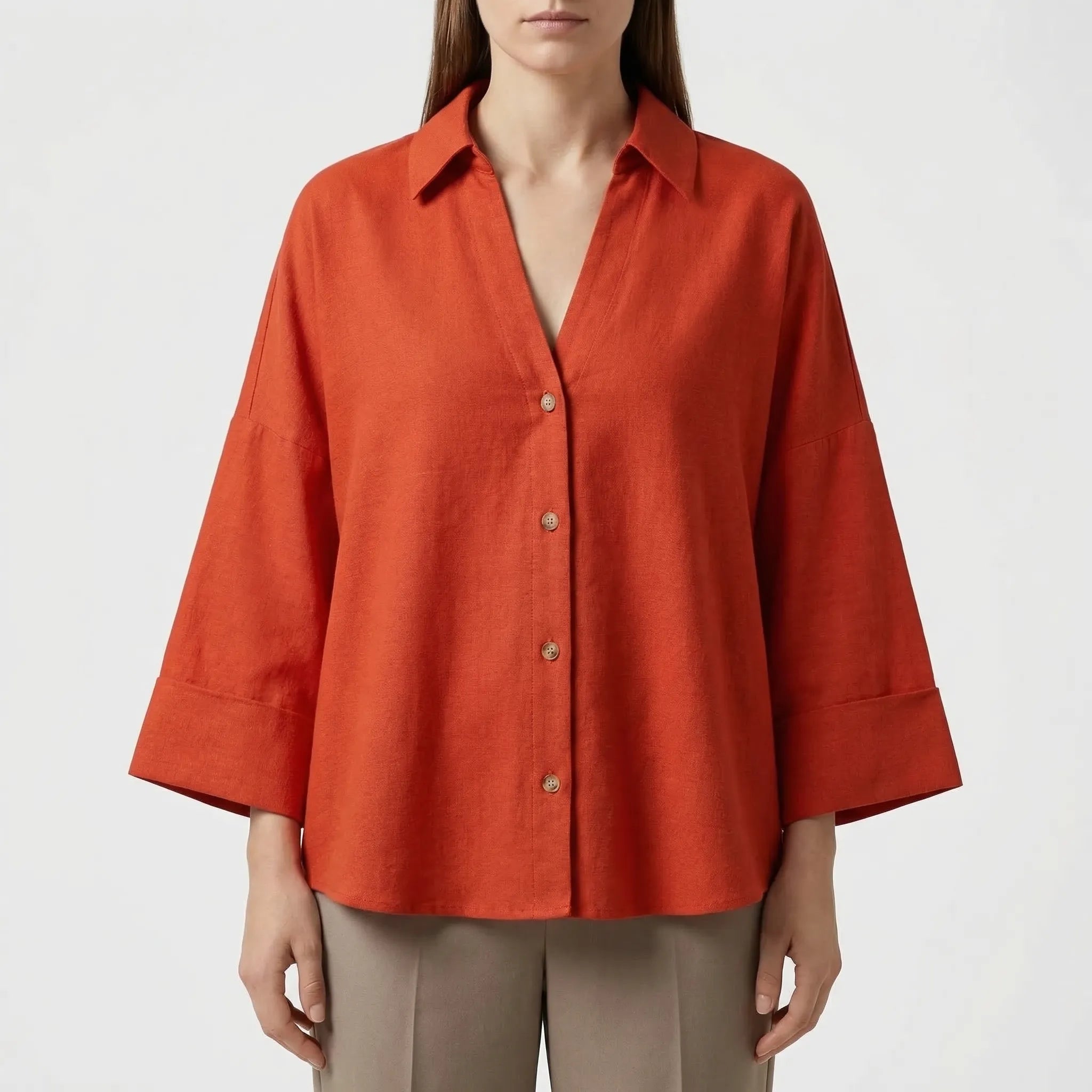 Nordspur | Sevelline Wide-Sleeve Asymmetric Hem Blouse