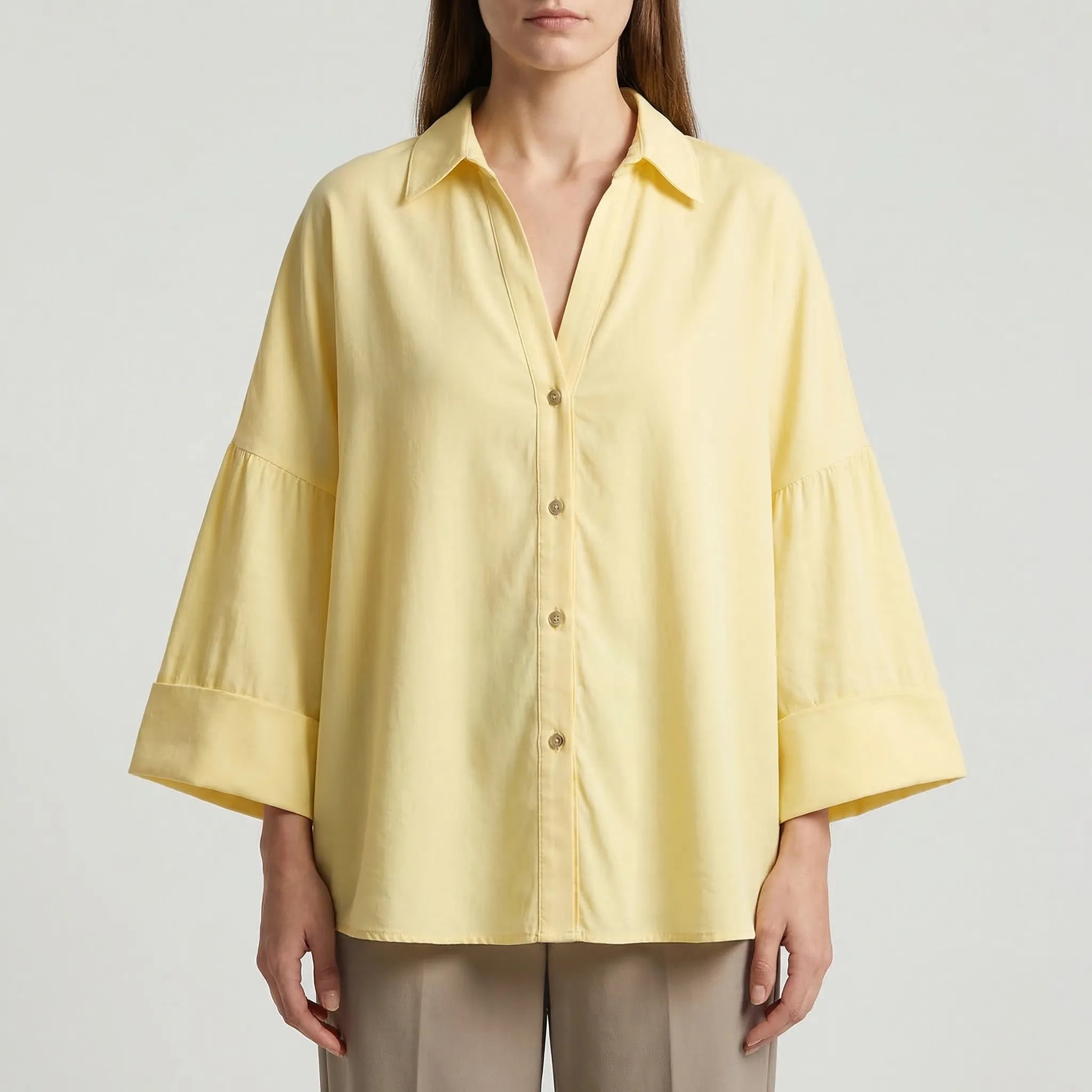 Nordspur | Sevelline Wide-Sleeve Asymmetric Hem Blouse