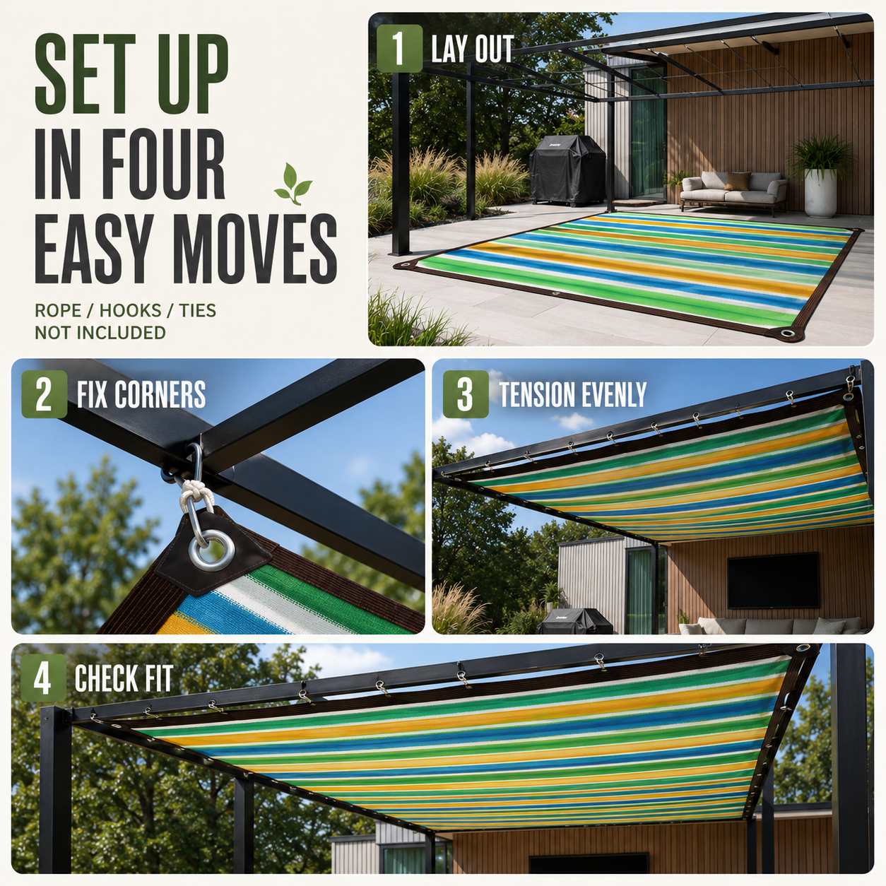 Nordspur | ShadeLoom Striped Outdoor Shade Canopy
