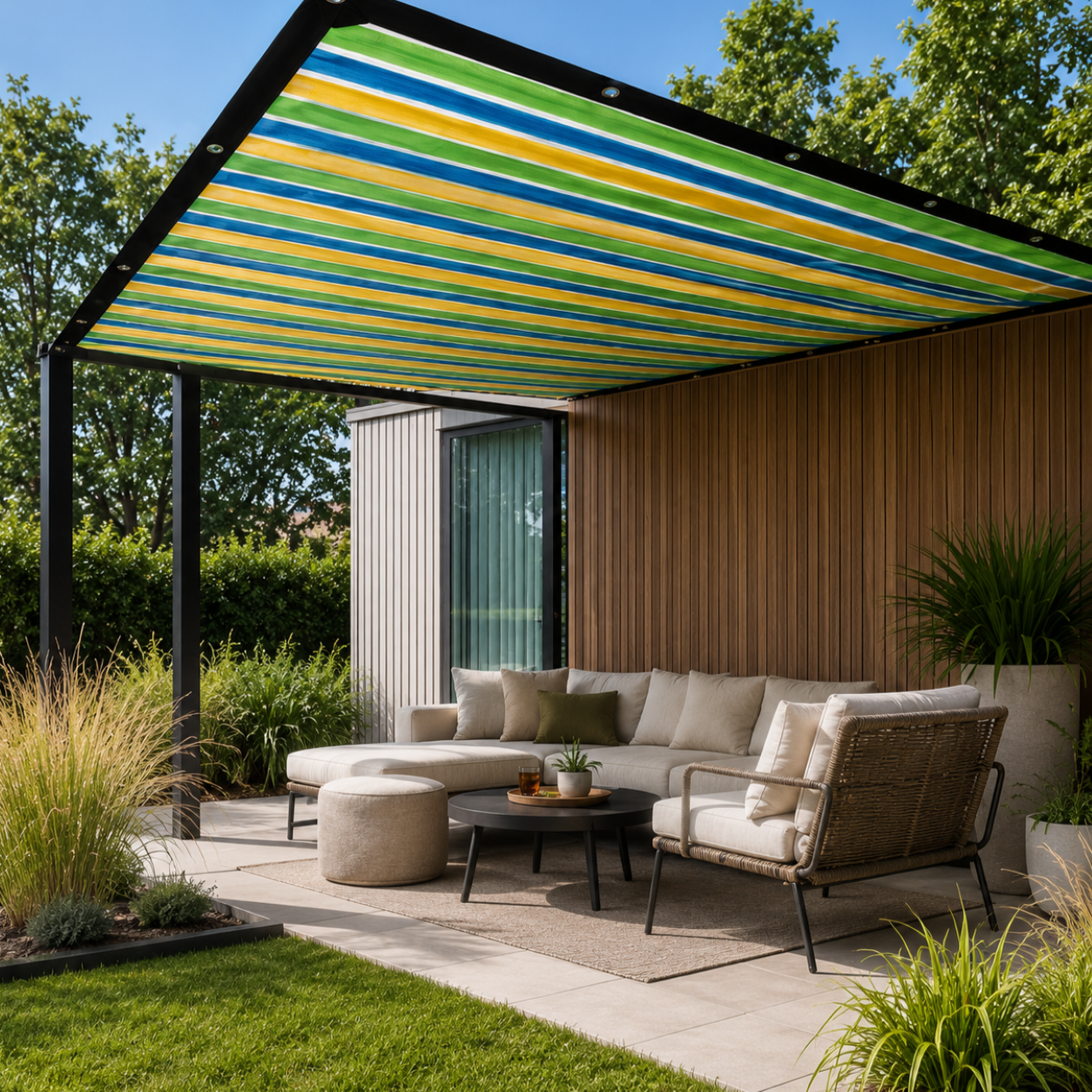 Nordspur | ShadeLoom Striped Outdoor Shade Canopy