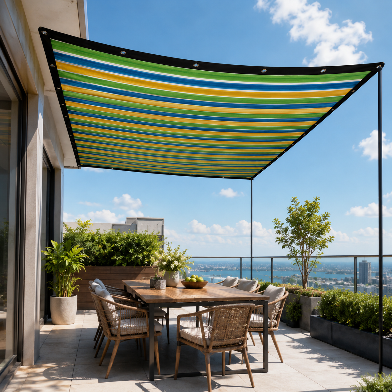 Nordspur | ShadeLoom Striped Outdoor Shade Canopy