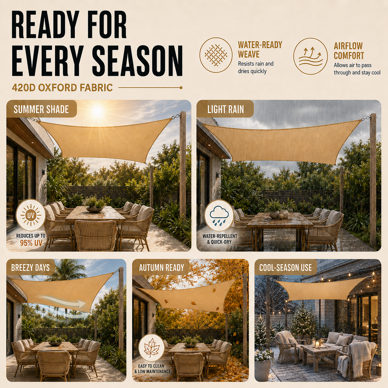 Nordspur | Shadeara Rectangular Sun Shade Canopy