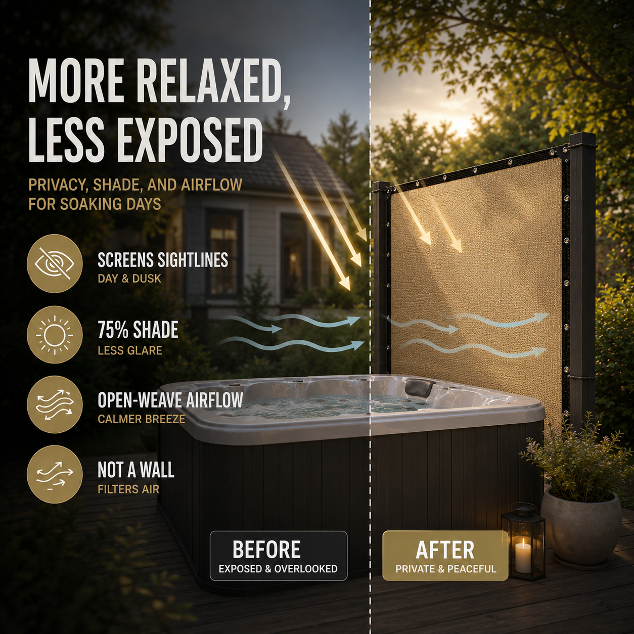 Nordspur | Shadeora Hot Tub Privacy Screen | Garden Shade & Screening Panel