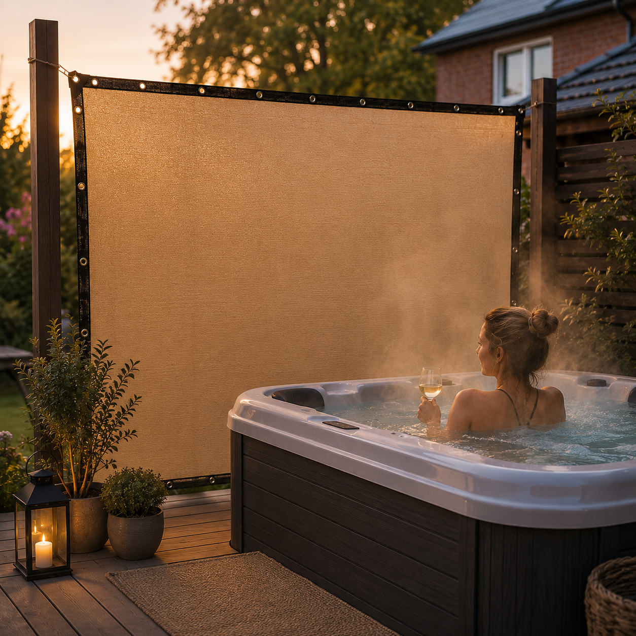 Nordspur | Shadeora Hot Tub Privacy Screen | Garden Shade & Screening Panel