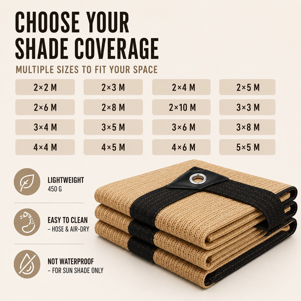 Nordspur | Shadeora Pergola Shade Sail | Patio Sun Shade Panel with Eyelets