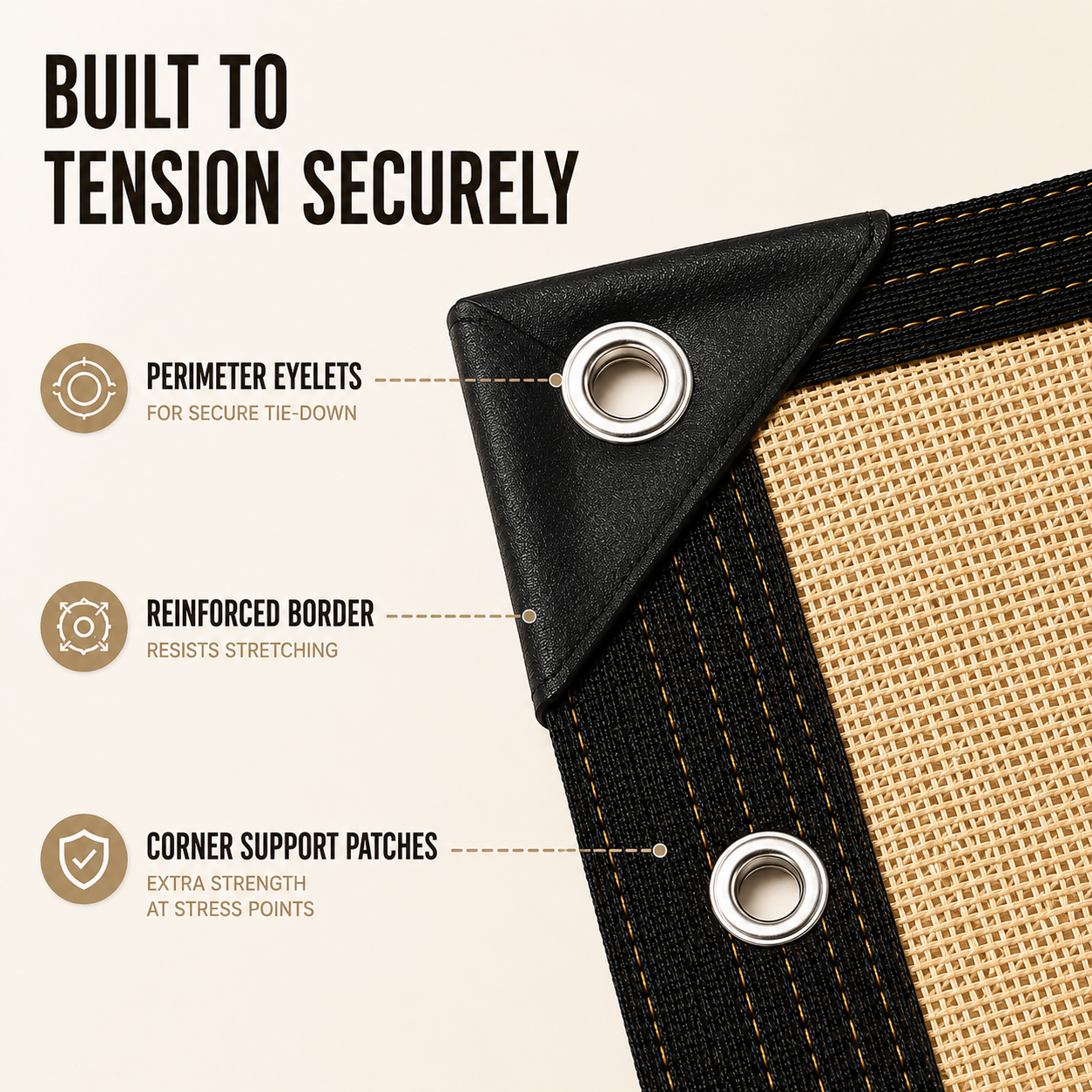 Nordspur | Shadeora Pergola Shade Sail | Patio Sun Shade Panel with Eyelets