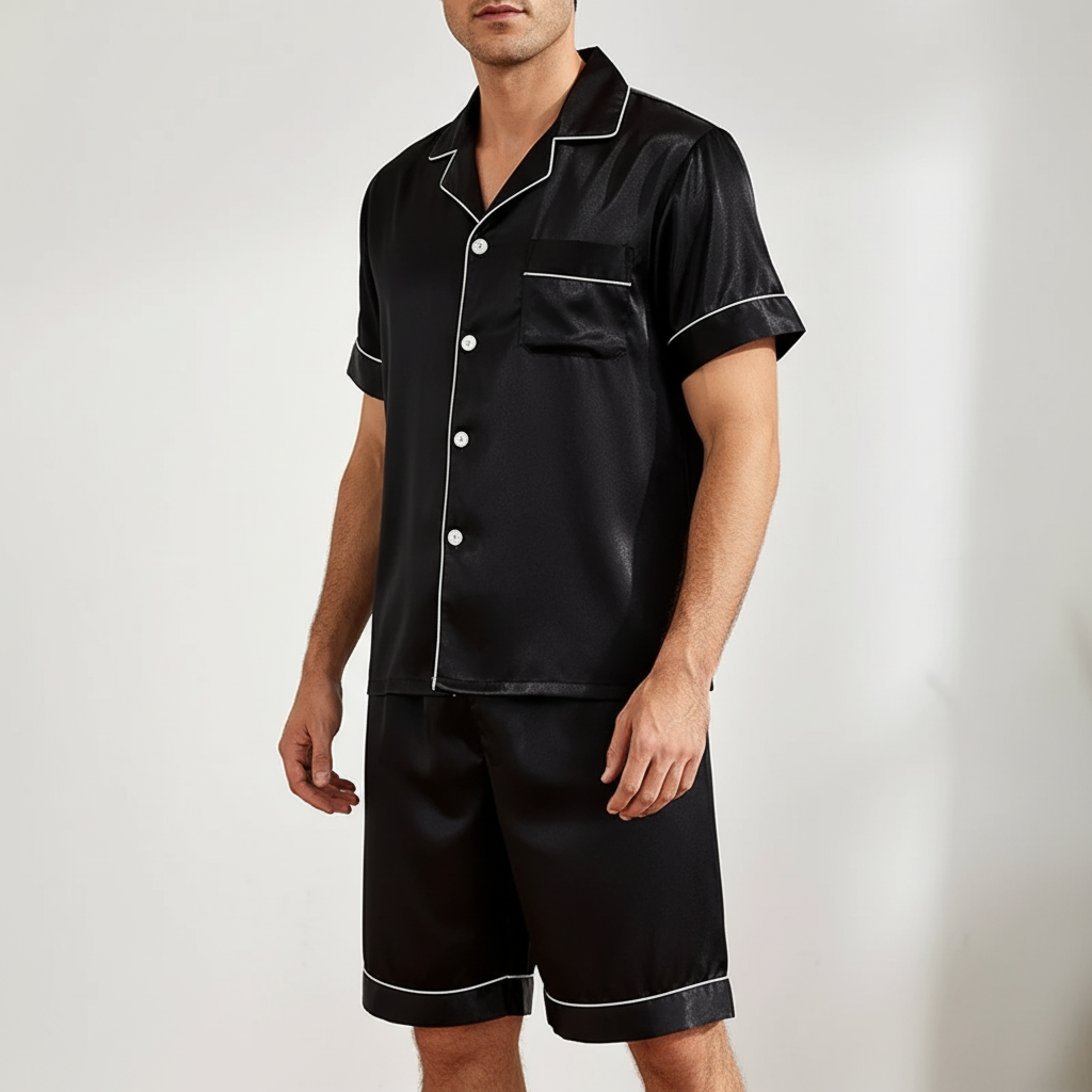 Nordspur | Short Sleeve Satin Pajama Set