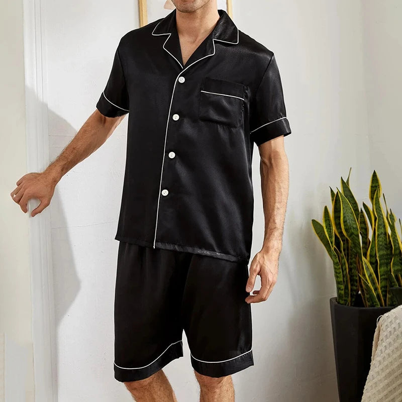 Nordspur | Short Sleeve Satin Pajama Set