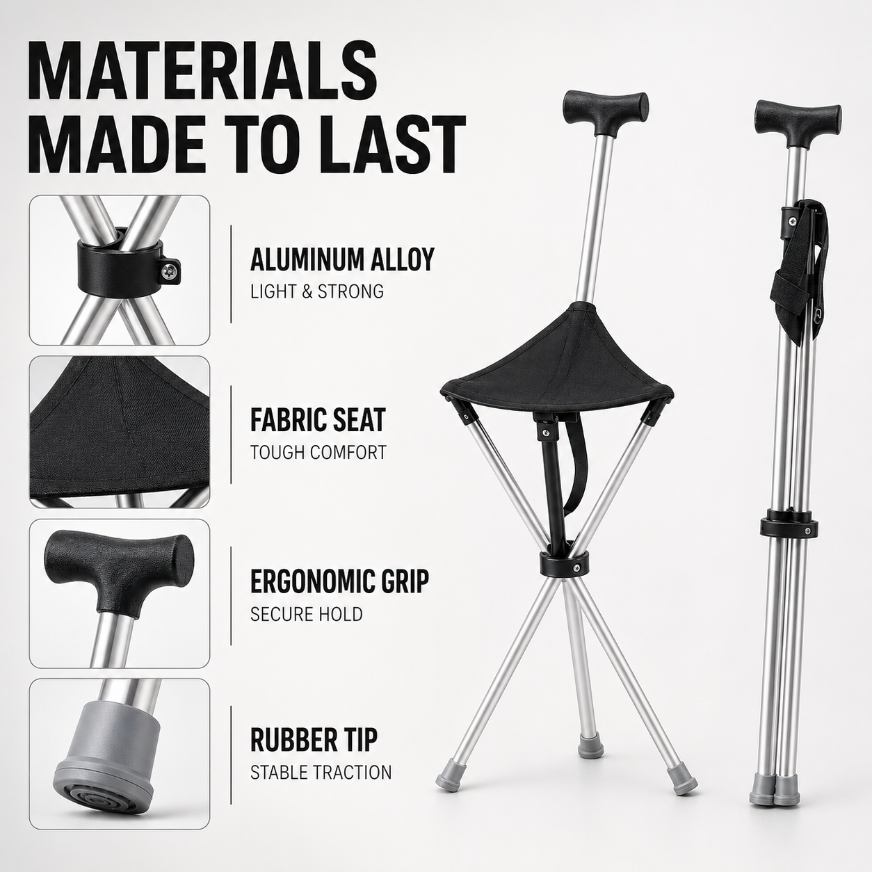 Nordspur | Sitaraid Foldable Aluminum Cane Chair