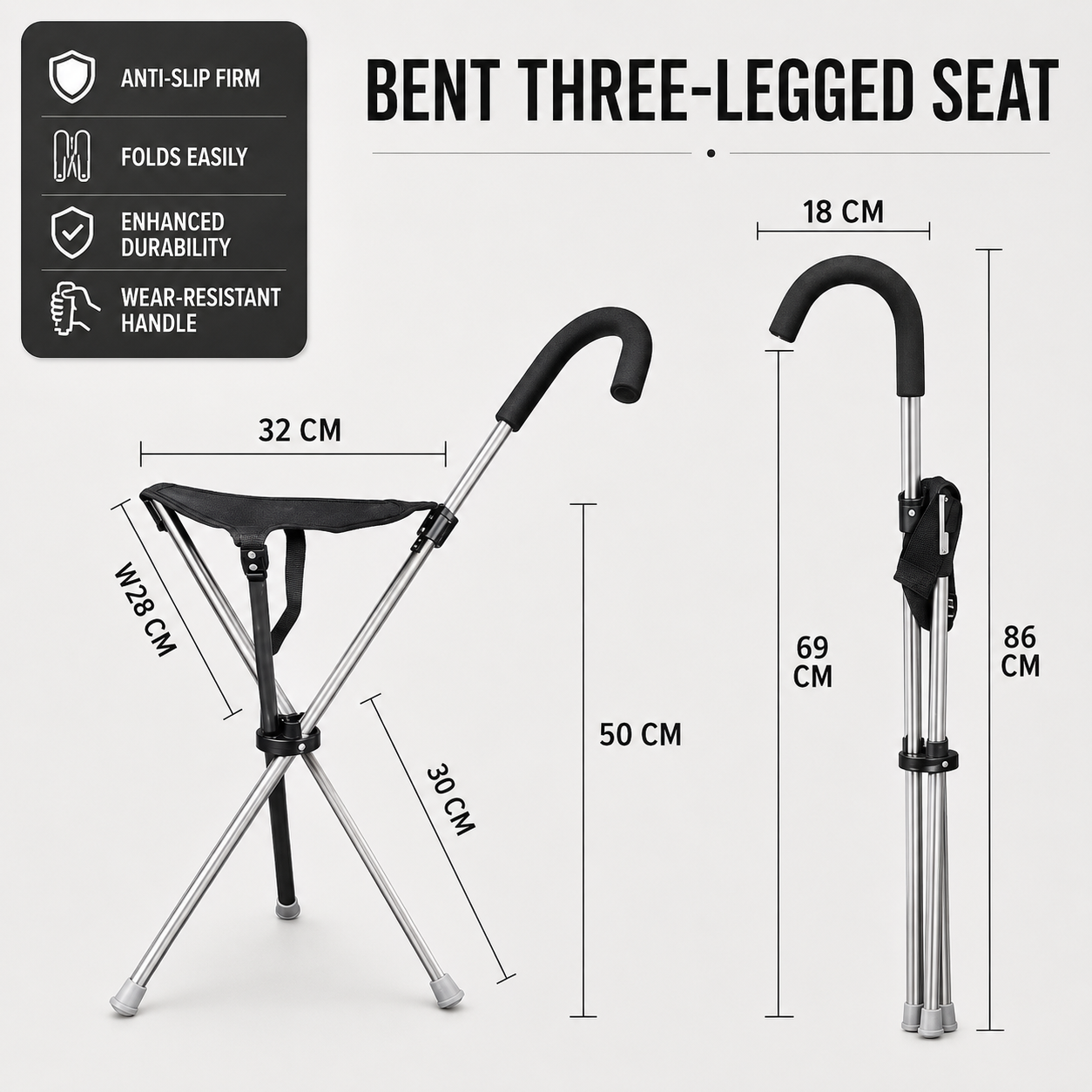 Nordspur | Sitaraid Foldable Aluminum Cane Chair