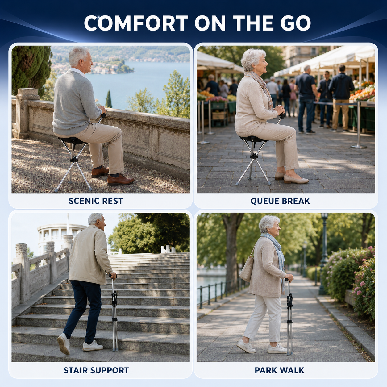 Nordspur | Sitaraid Foldable Aluminum Cane Chair