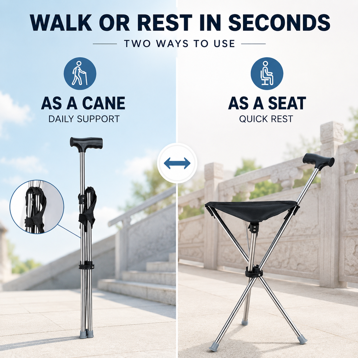 Nordspur | Sitaraid Foldable Aluminum Cane Chair