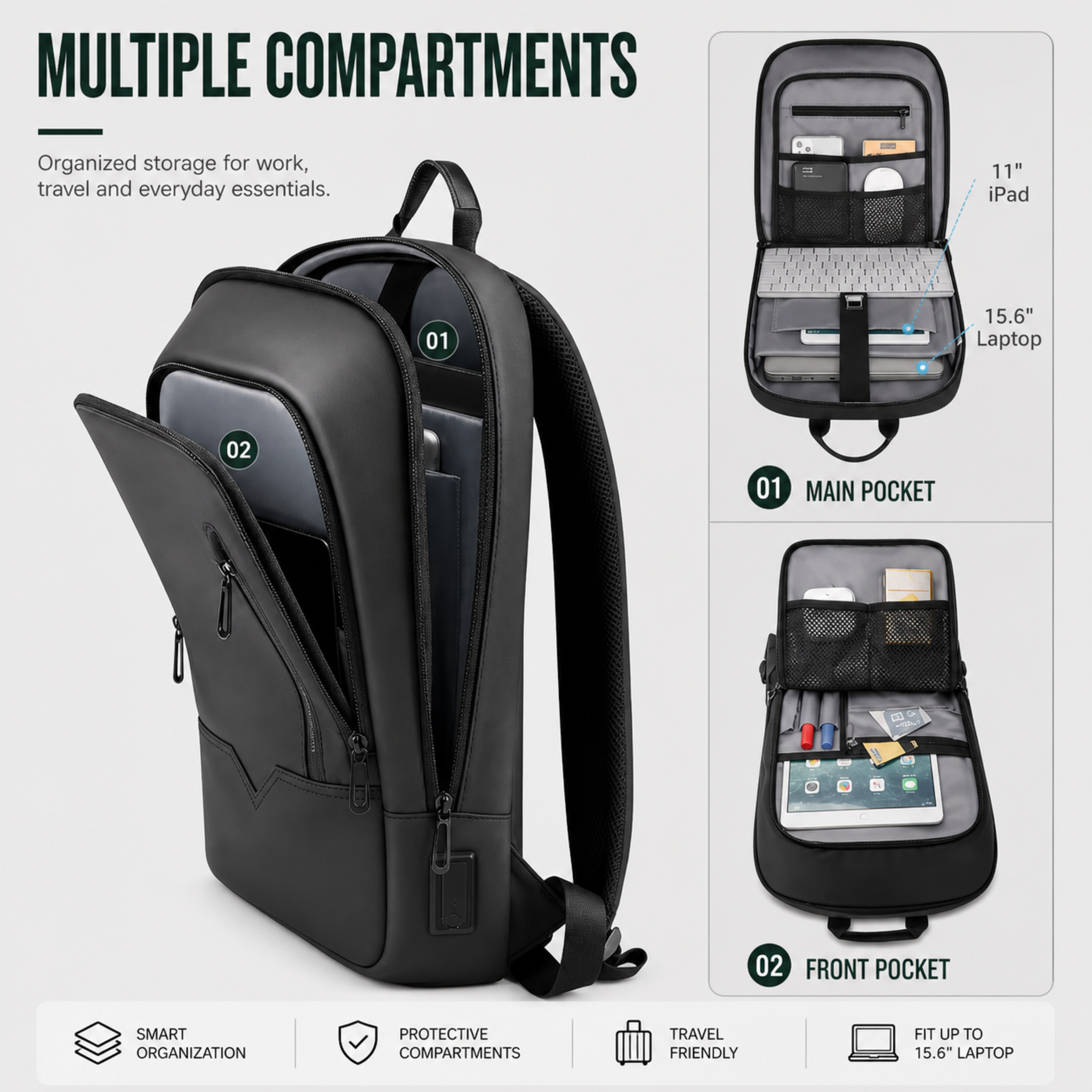 Nordspur | Slate Commuter Backpack