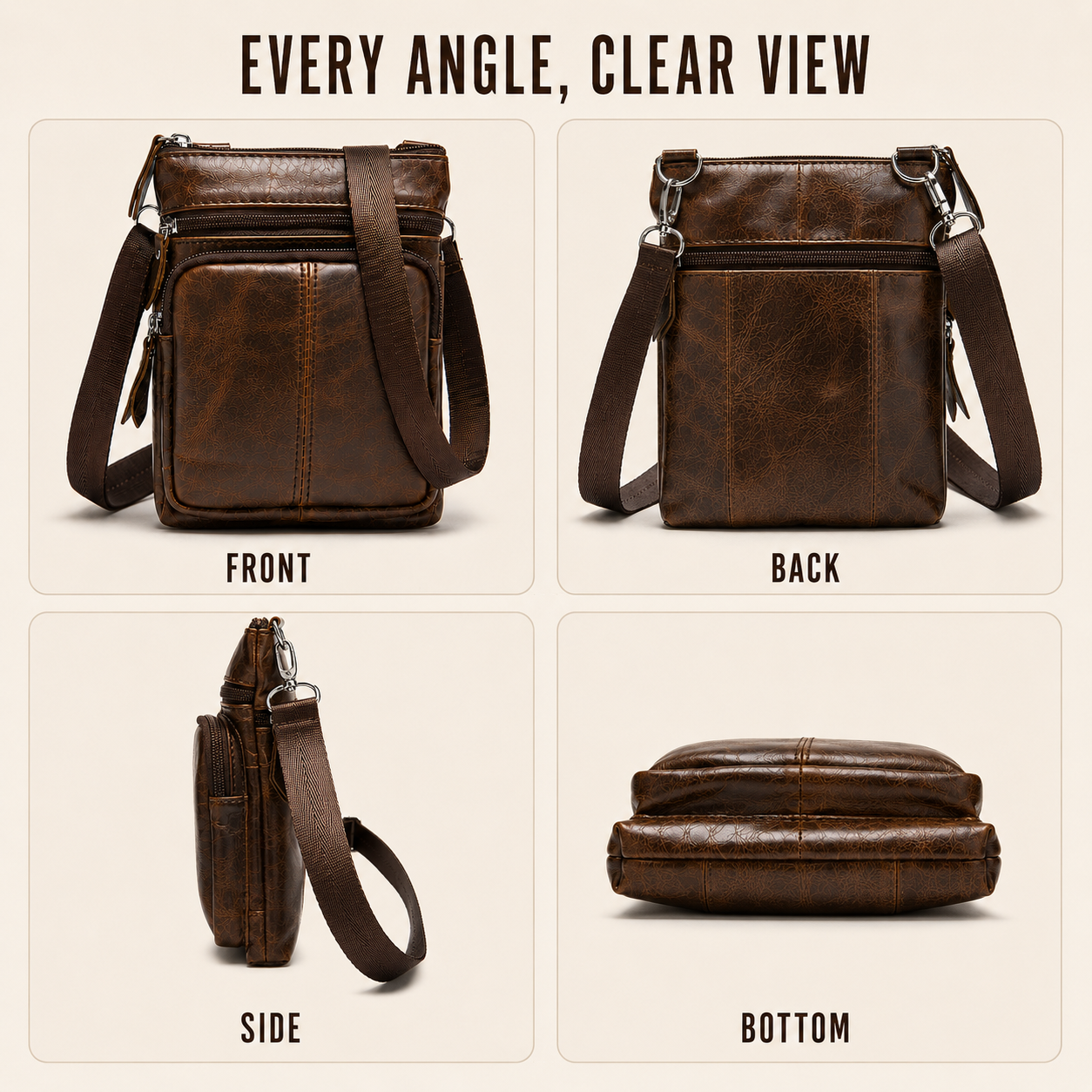 Nordspur | Small Genuine Messenger Handbag