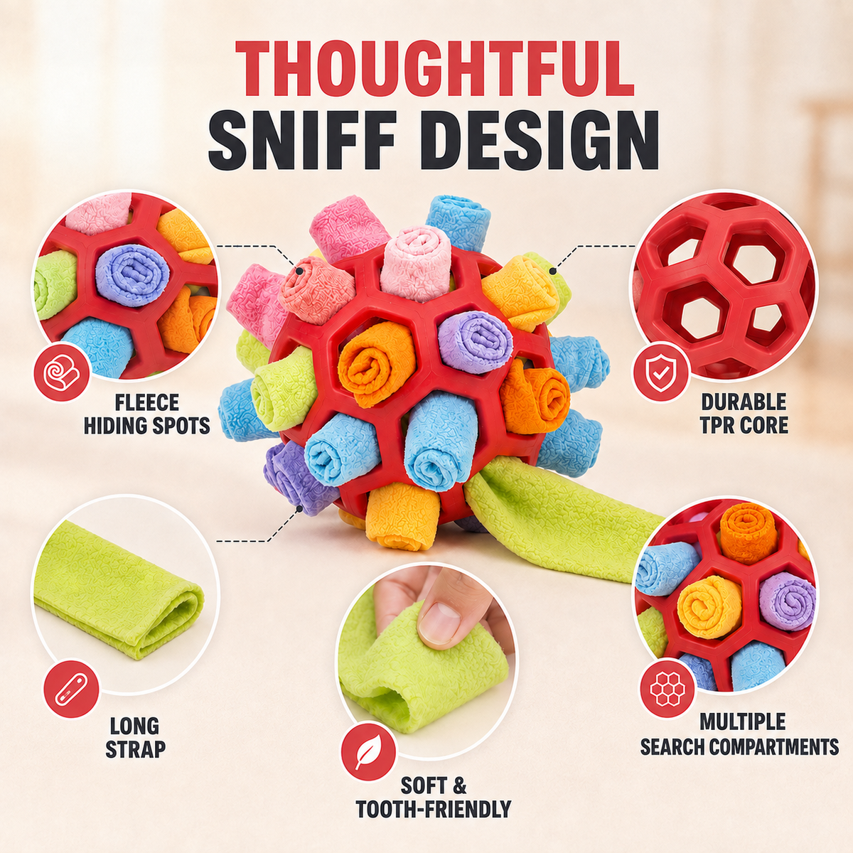 Nordspur | Snufflox Interactive Sniff Ball With Strap Handle