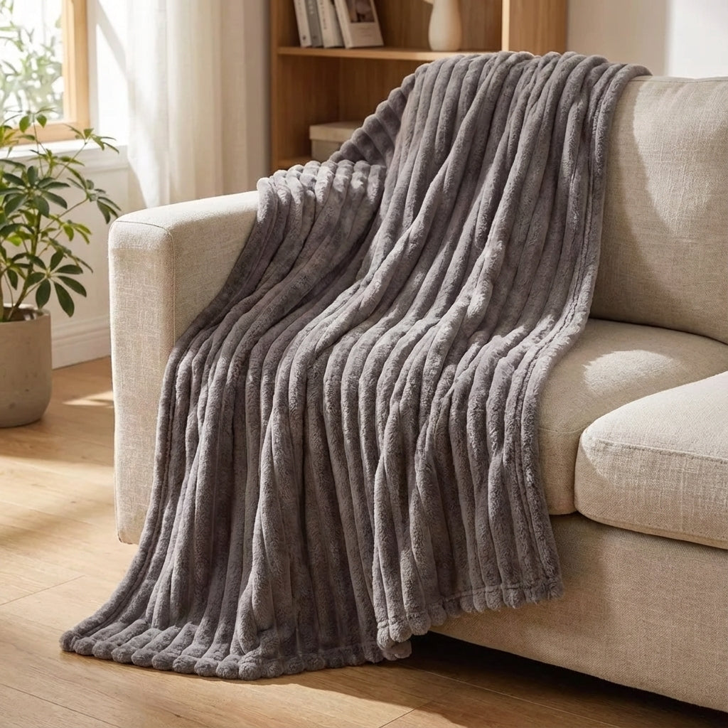 Nordspur | Snuglyn Plush Ribbed Throw Blanket