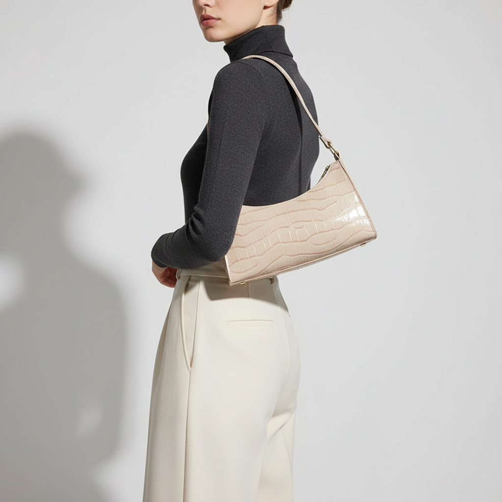 Nordspur | Soft PU Baguette Shoulder Bag