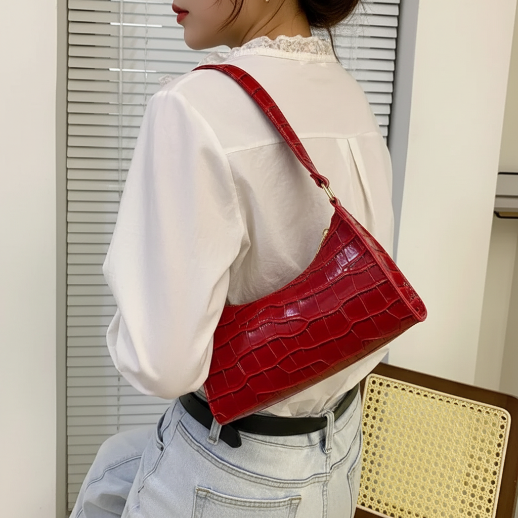 Nordspur | Soft PU Baguette Shoulder Bag