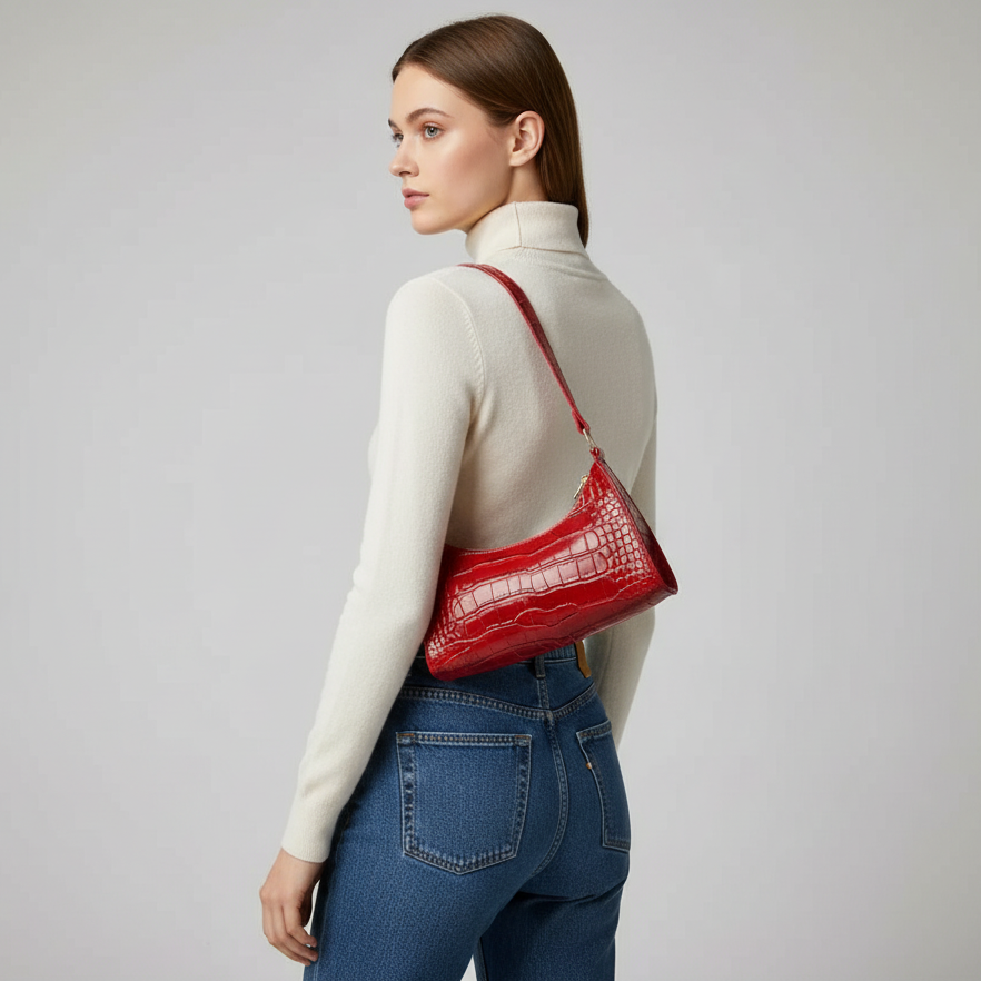 Nordspur | Soft PU Baguette Shoulder Bag