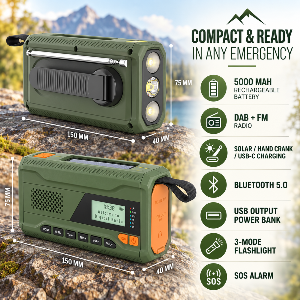 Nordspur | Solanta Portable Solar Crank Radio