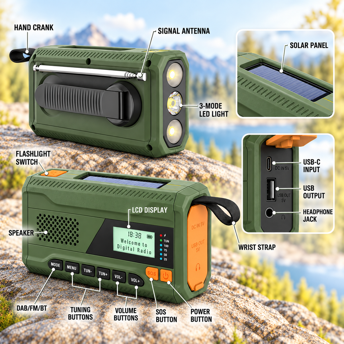 Nordspur | Solanta Portable Solar Crank Radio