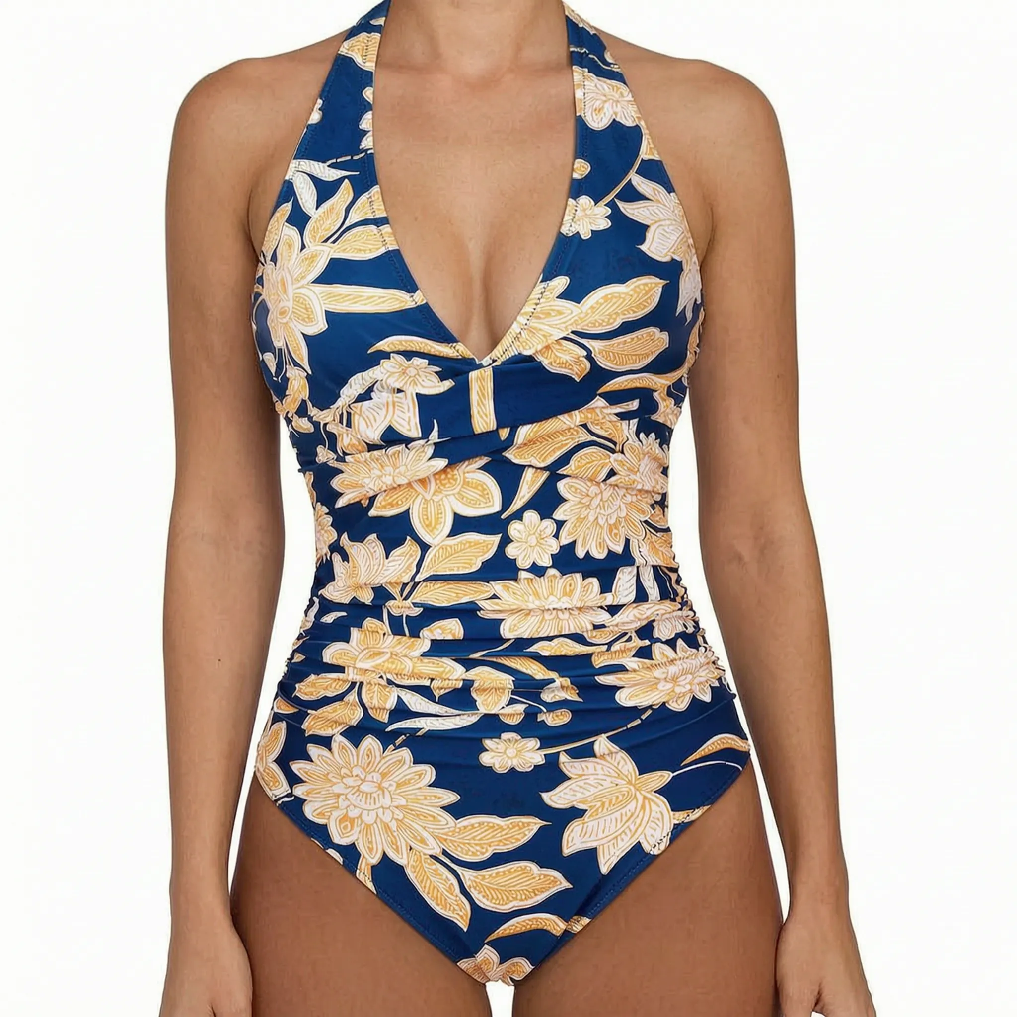 Nordspur | Solaris Ruched Halter Neck One Piece Swimsuit