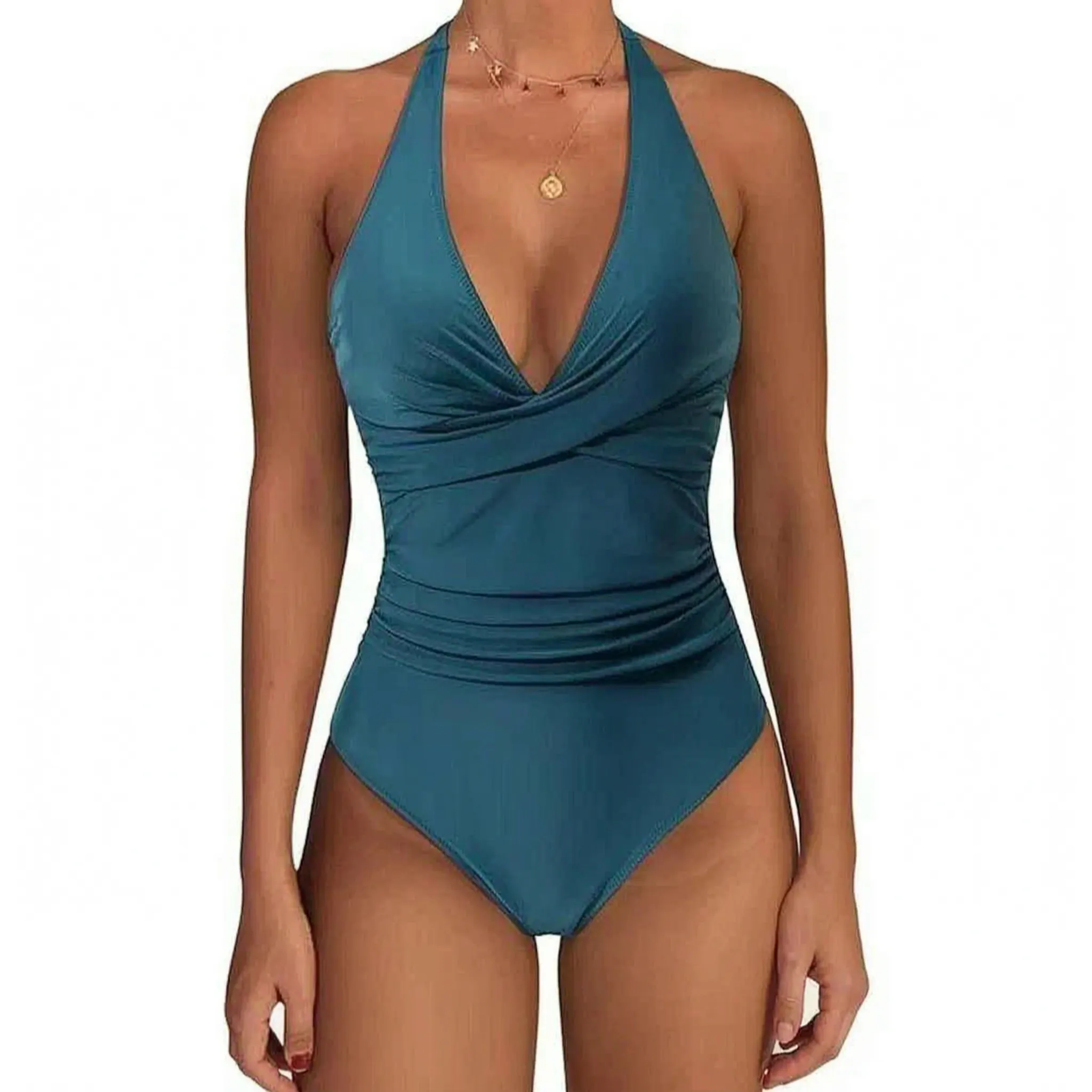 Nordspur | Solaris Ruched Halter Neck One Piece Swimsuit