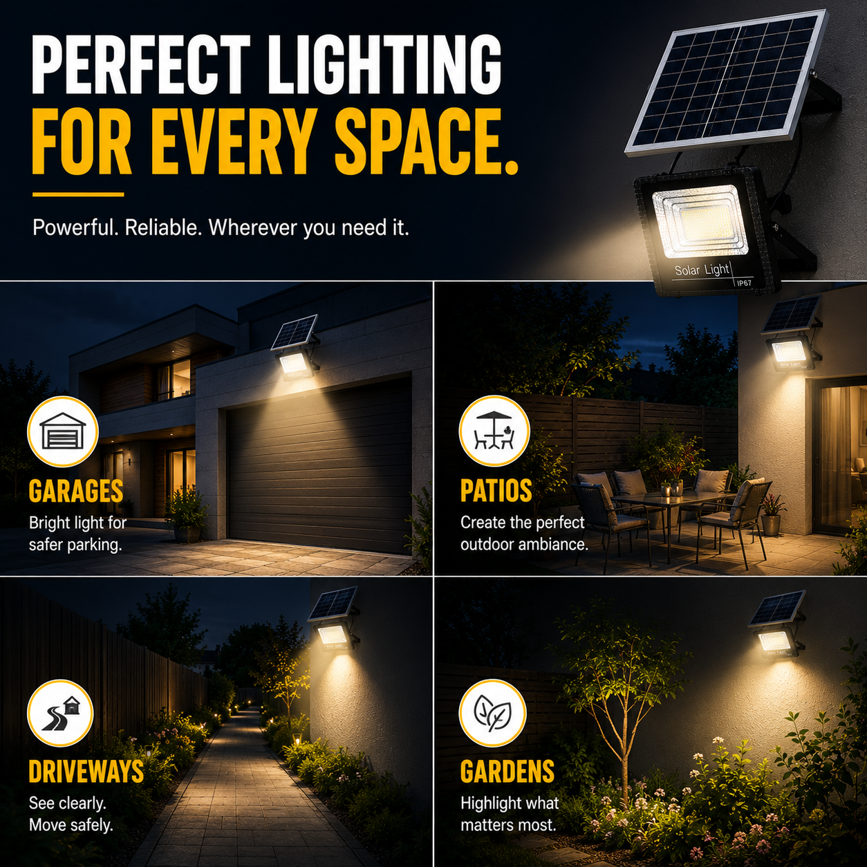 Nordspur | Soluxe Solar-Powered Outdoor Flood Light With Remote