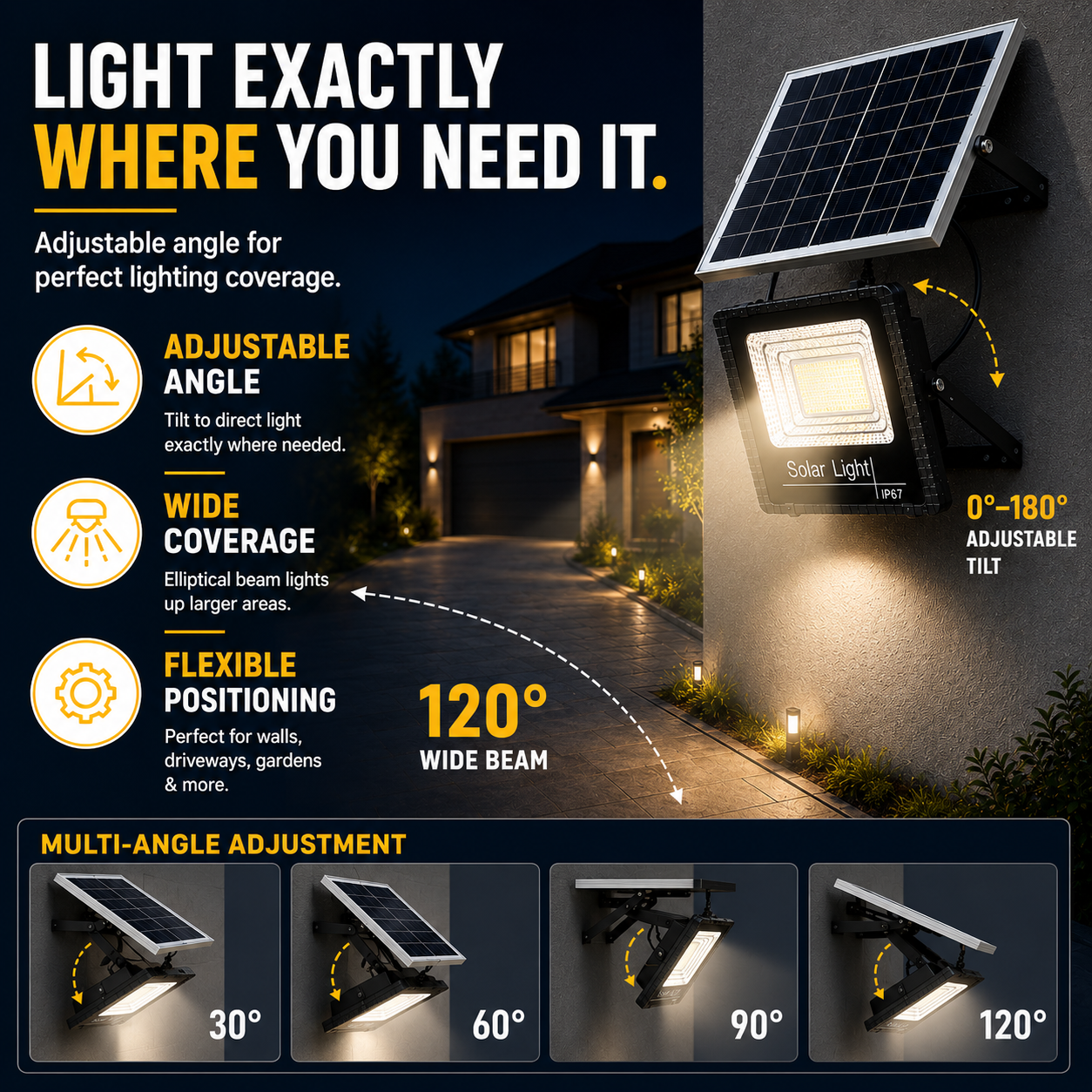 Nordspur | Soluxe Solar-Powered Outdoor Flood Light With Remote