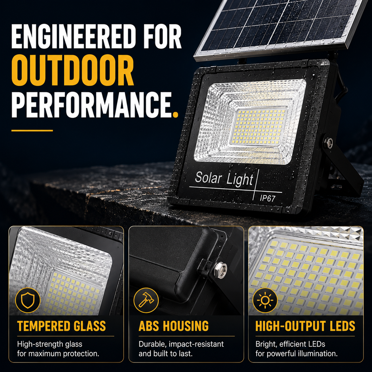 Nordspur | Soluxe Solar-Powered Outdoor Flood Light With Remote