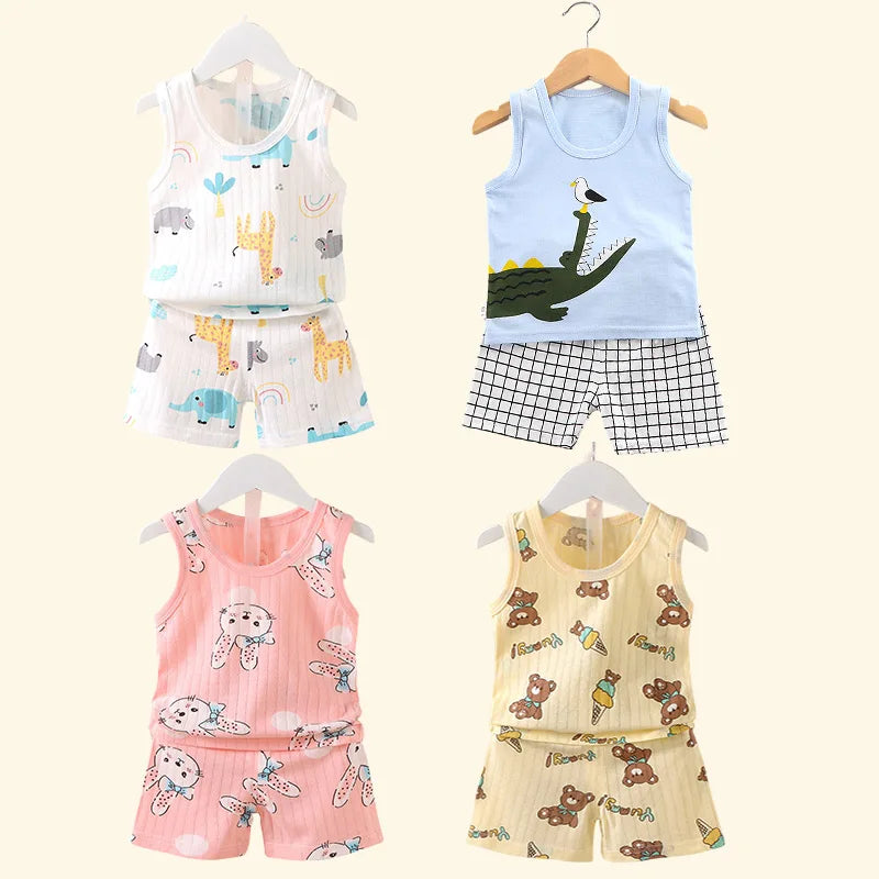Nordspur | Spriglet Printed Sleeveless Vest And Shorts Set