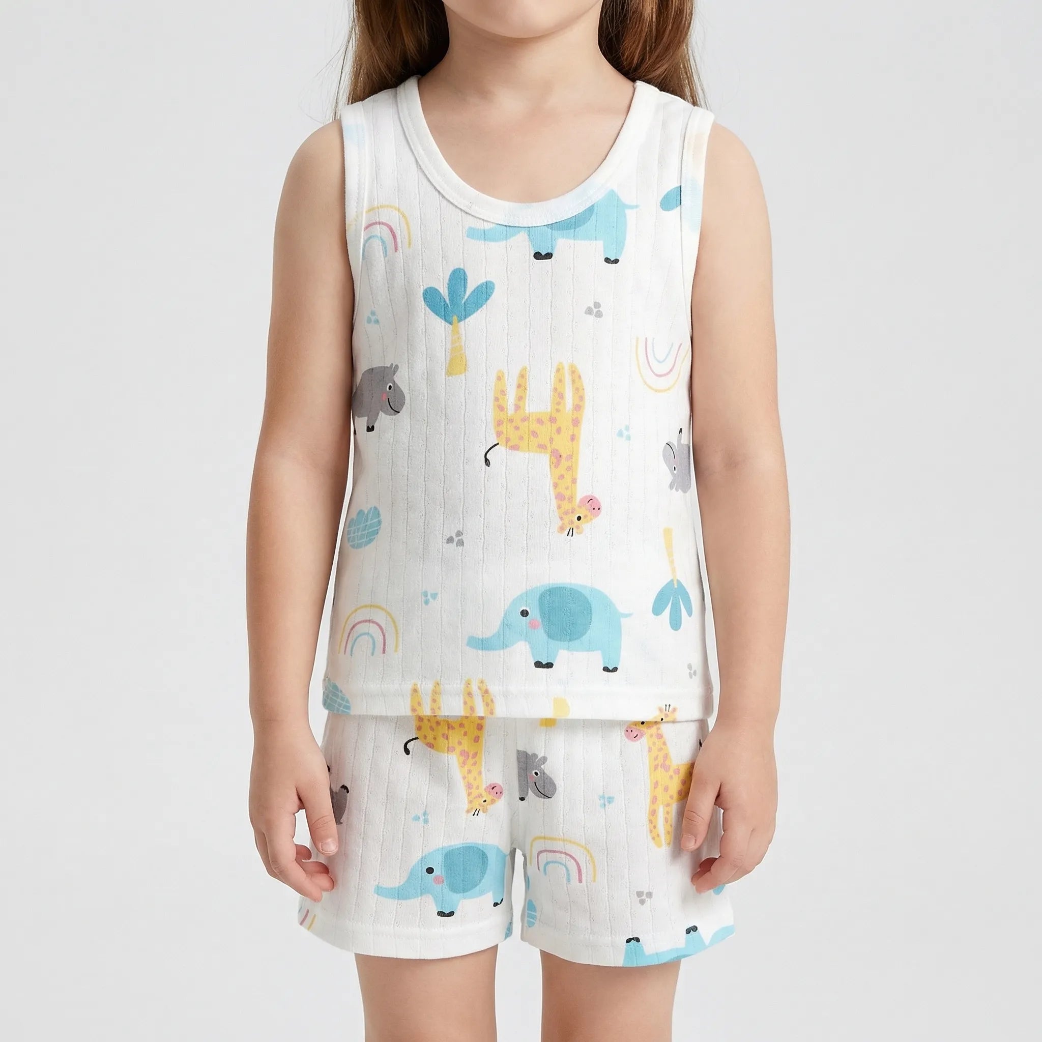 Nordspur | Spriglet Printed Sleeveless Vest And Shorts Set