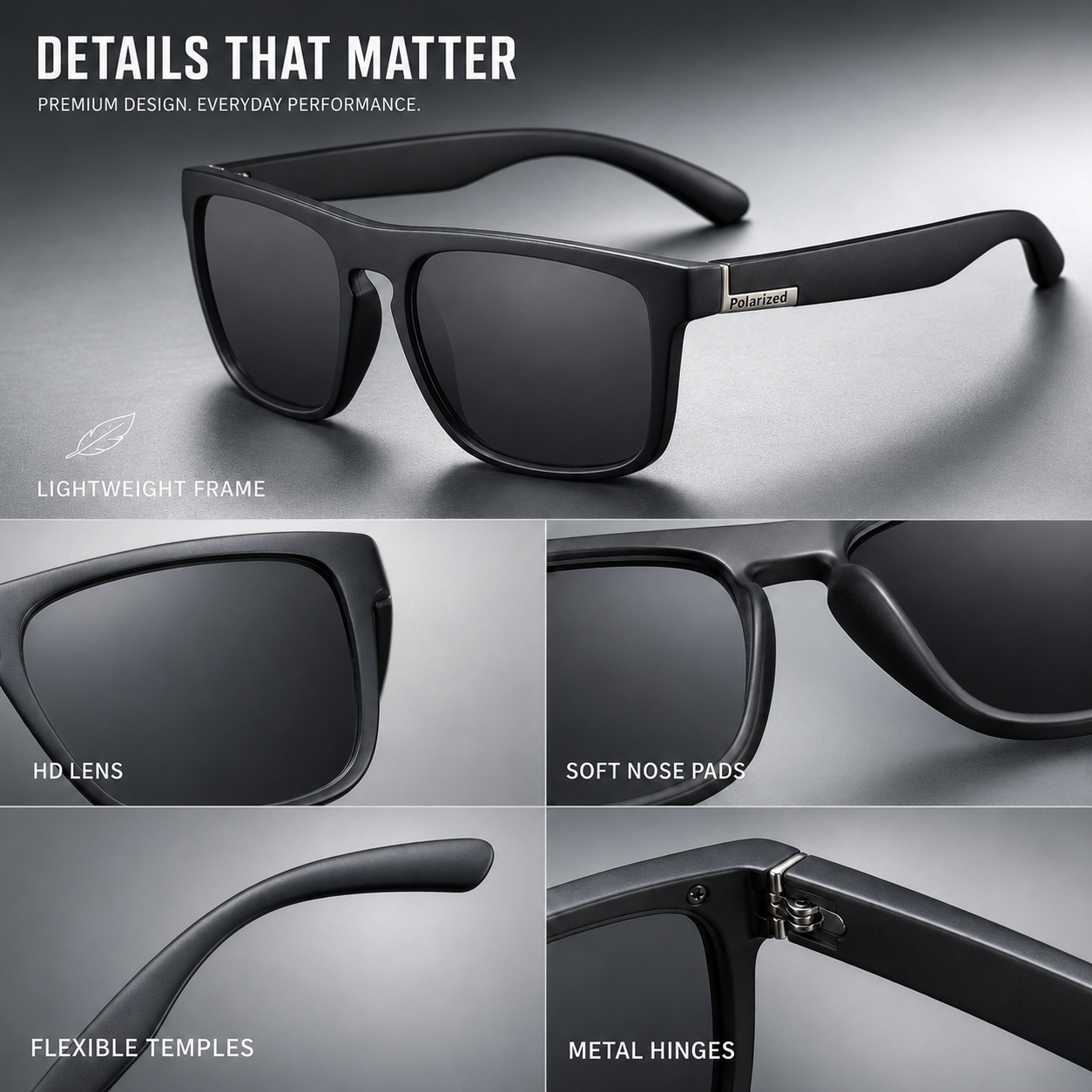 Nordspur | Squarex Square Frame Polarised Sports Sunglasses