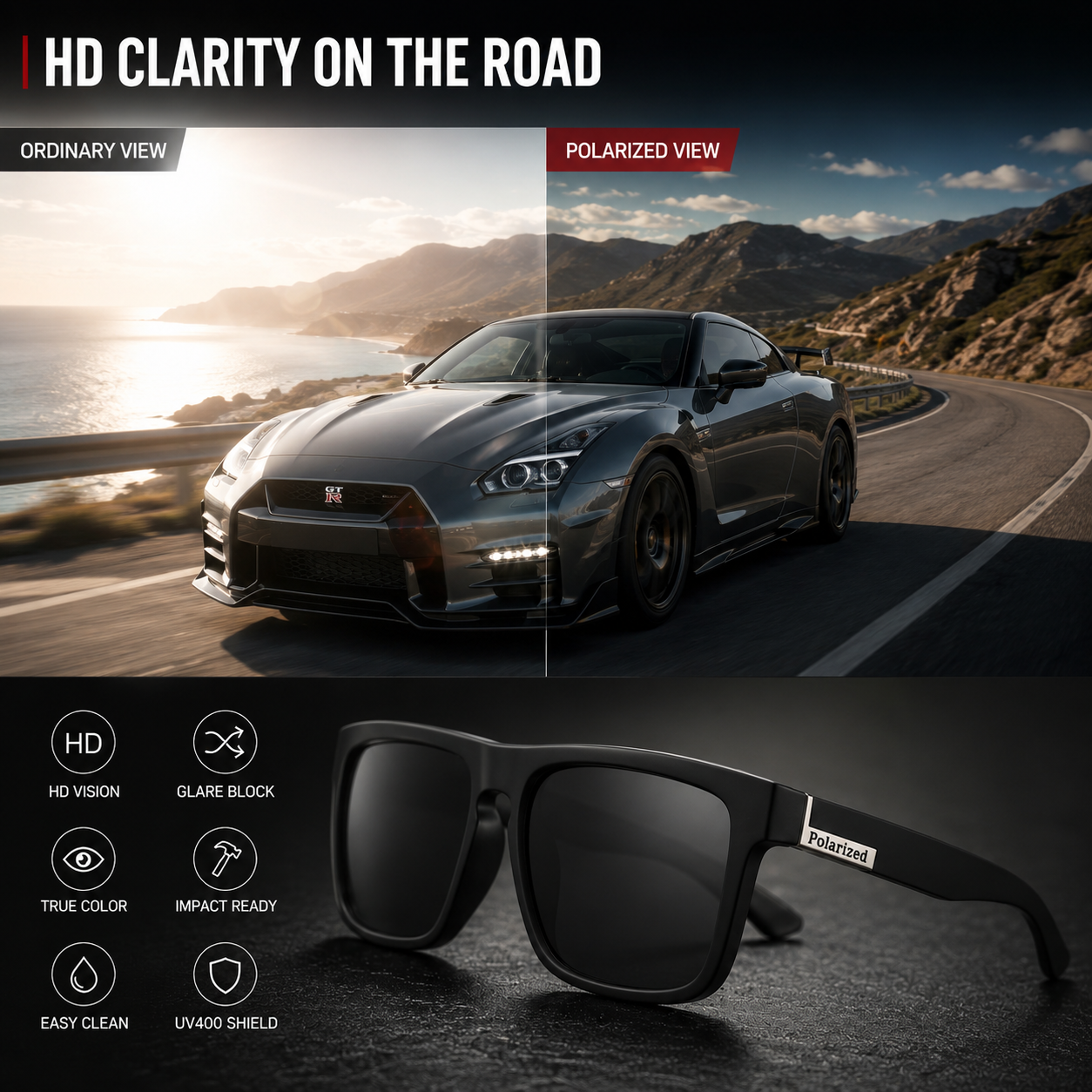 Nordspur | Squarex Square Frame Polarised Sports Sunglasses