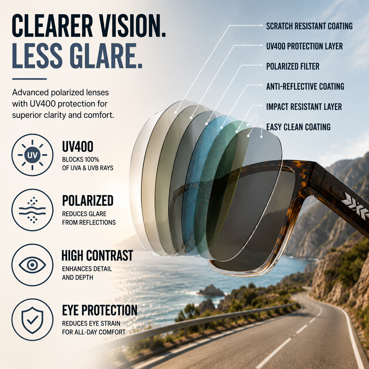 Nordspur | Squarex Square Frame Polarised Sunglasses