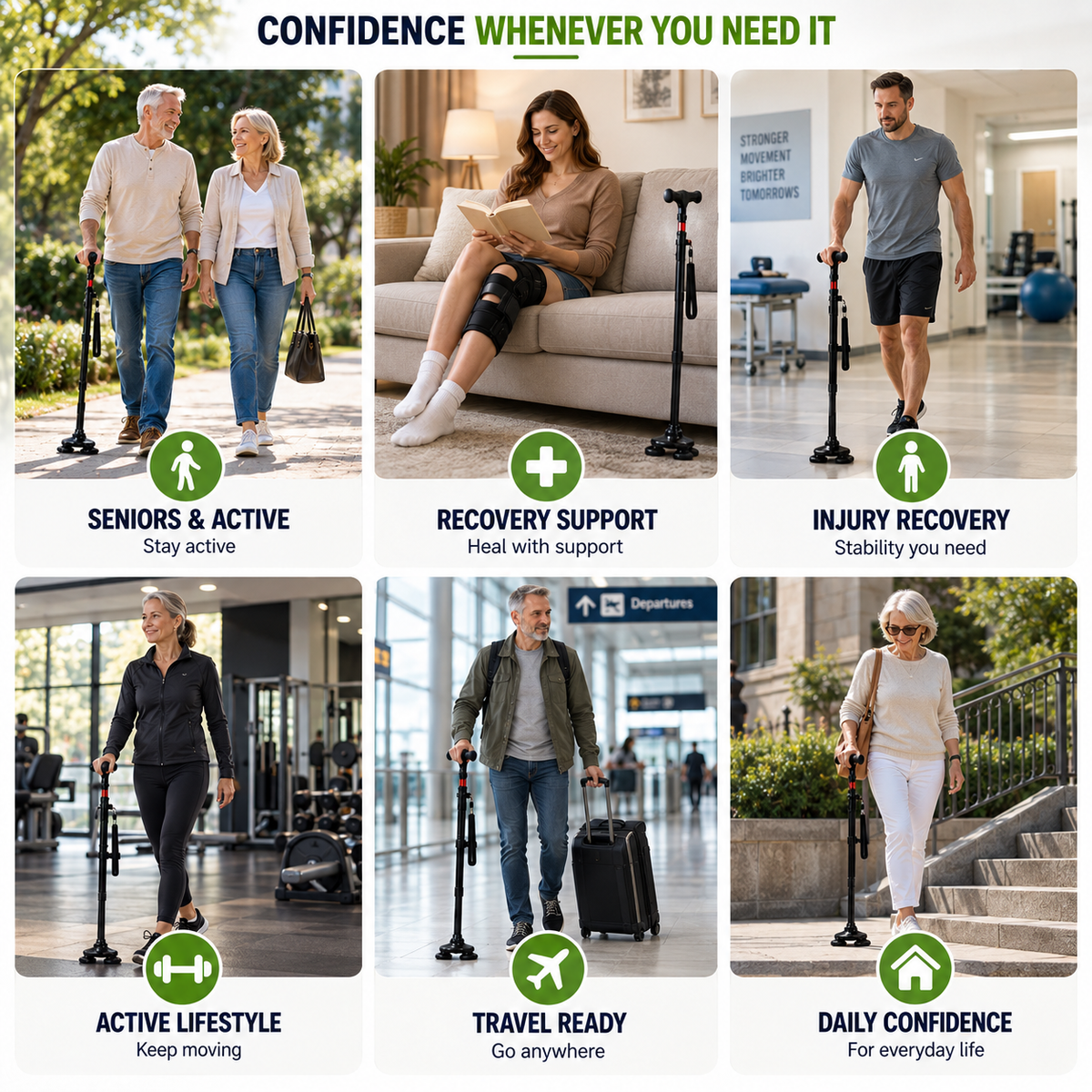 Nordspur | StabiliTrek Foldable Aluminum Quad Cane