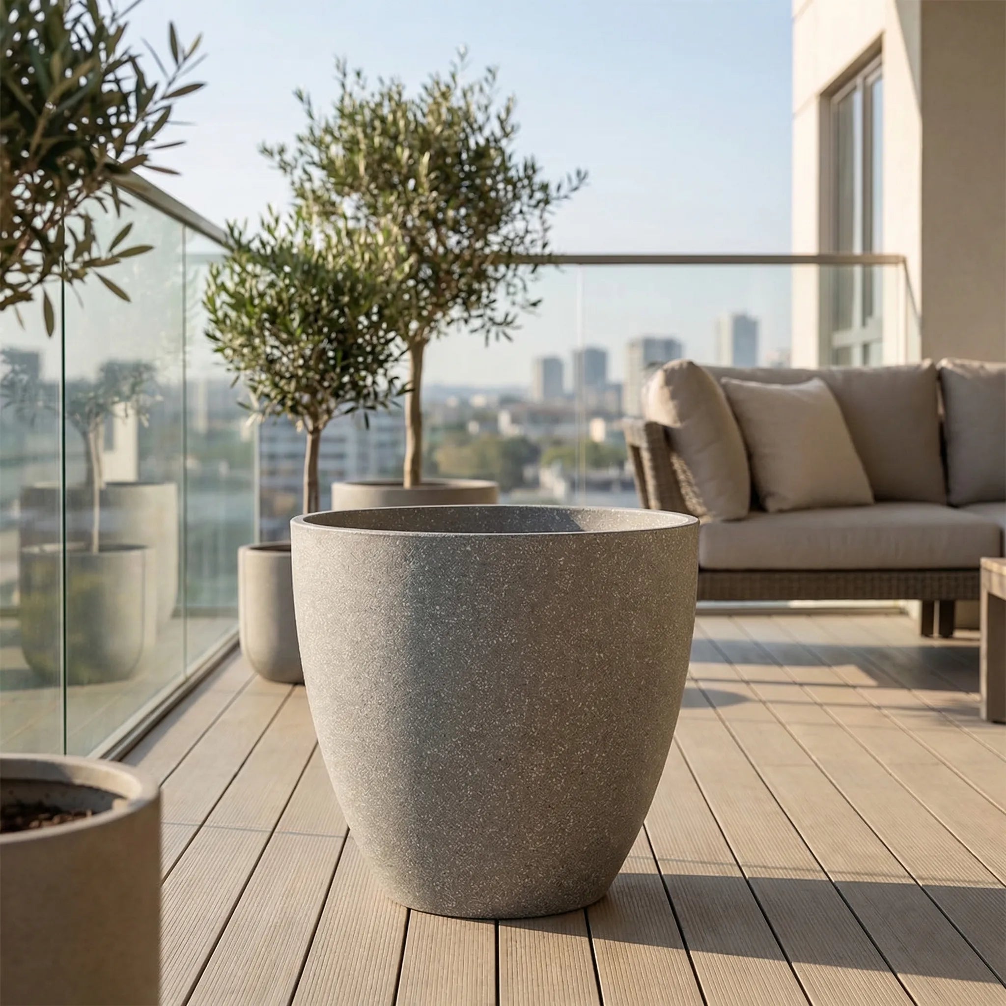 Nordspur | Stonveil Large Frosted Stone-Effect Bonsai Pot