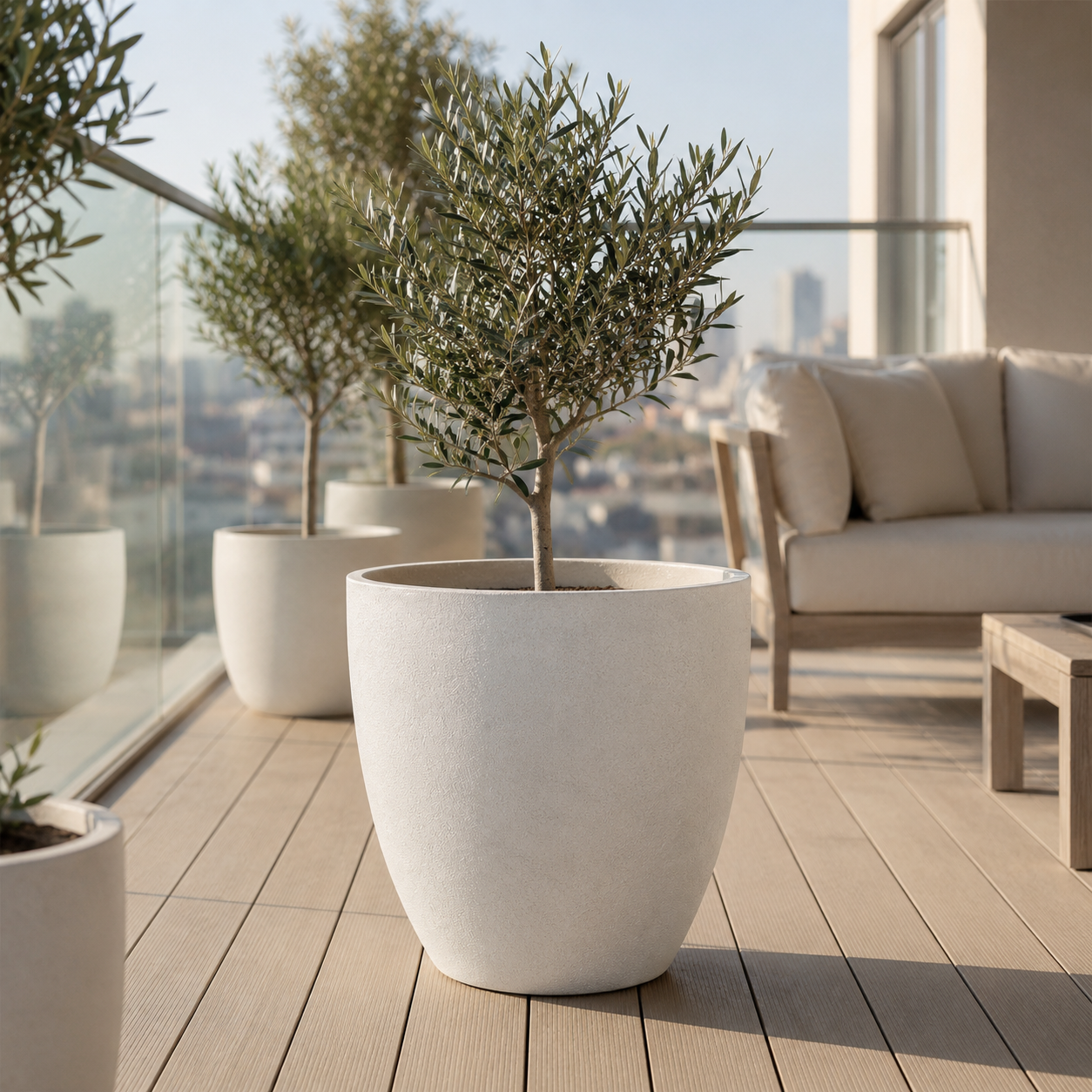 Nordspur | Stonveil Large Frosted Stone-Effect Bonsai Pot