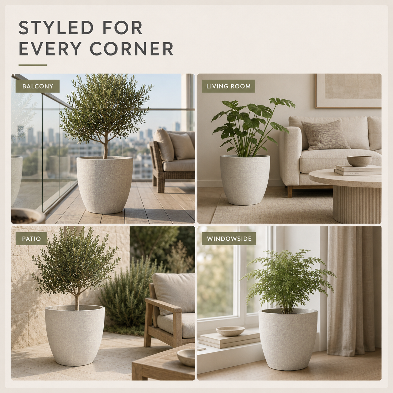 Nordspur | Stonveil Large Frosted Stone-Effect Bonsai Pot