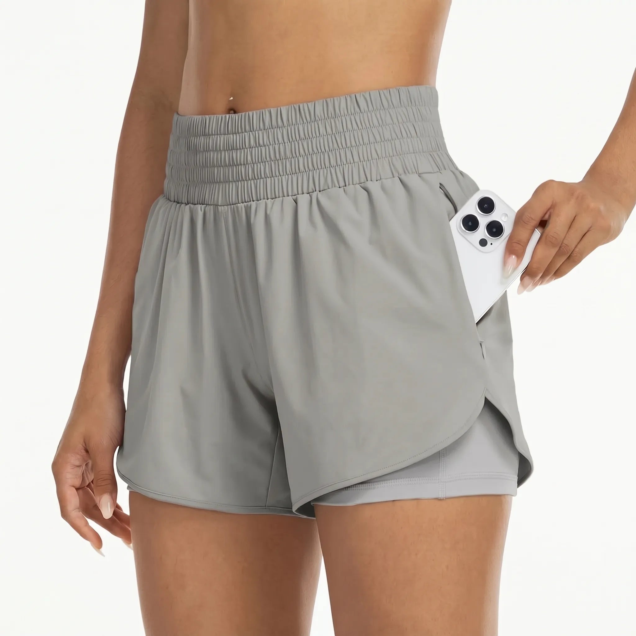 Nordspur | StrideFit High-Waisted Layered Athletic Shorts