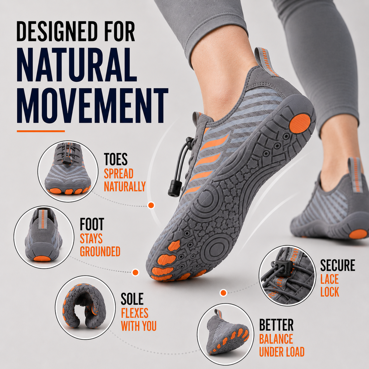 Nordspur | Strideox Barefoot Gym Shoes | Flat Sole Training Shoe