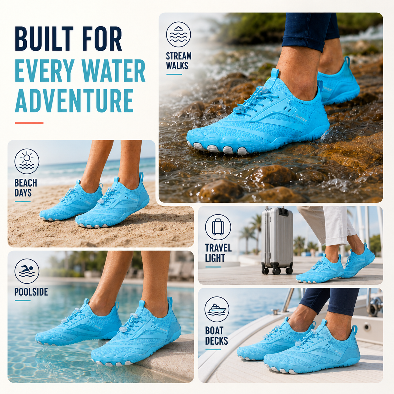 Nordspur | Strideox Barefoot Water Shoes | Quick-Dry Non-Slip Beach Shoe