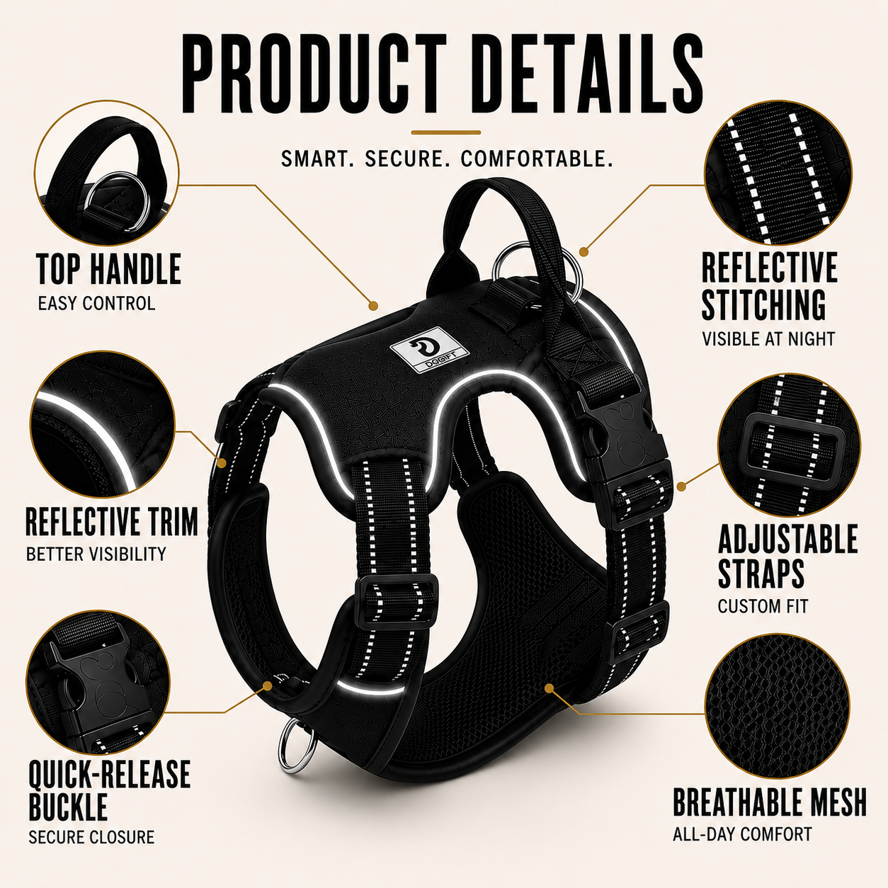Nordspur | Strutpaw Adjustable No-Pull Chest Harness