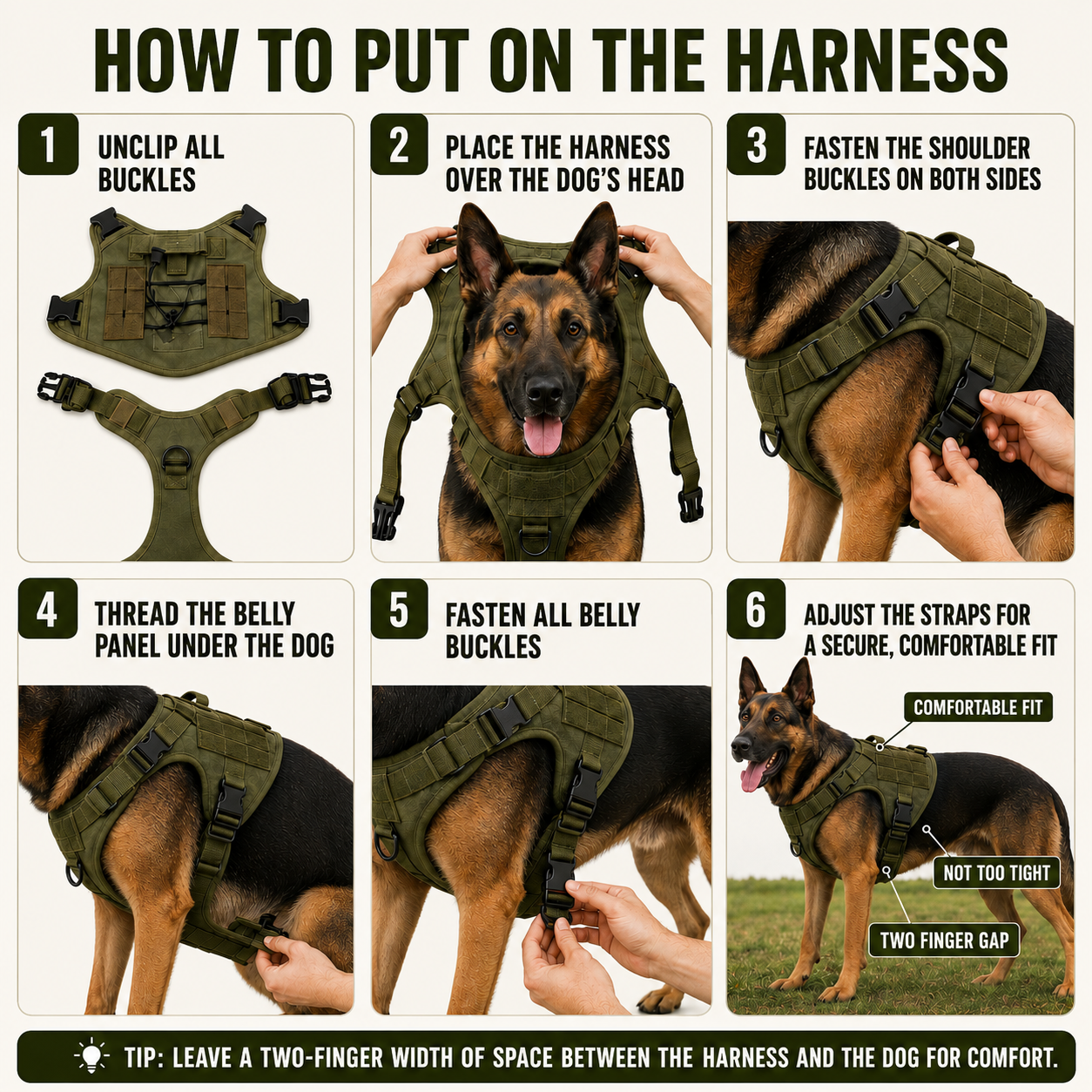 Nordspur | Tacticanine Military-Style Tactical Dog Harness Set