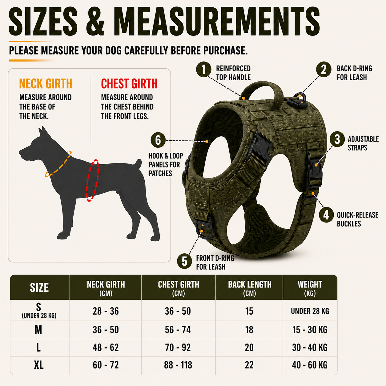 Nordspur | Tacticanine Military-Style Tactical Dog Harness Set