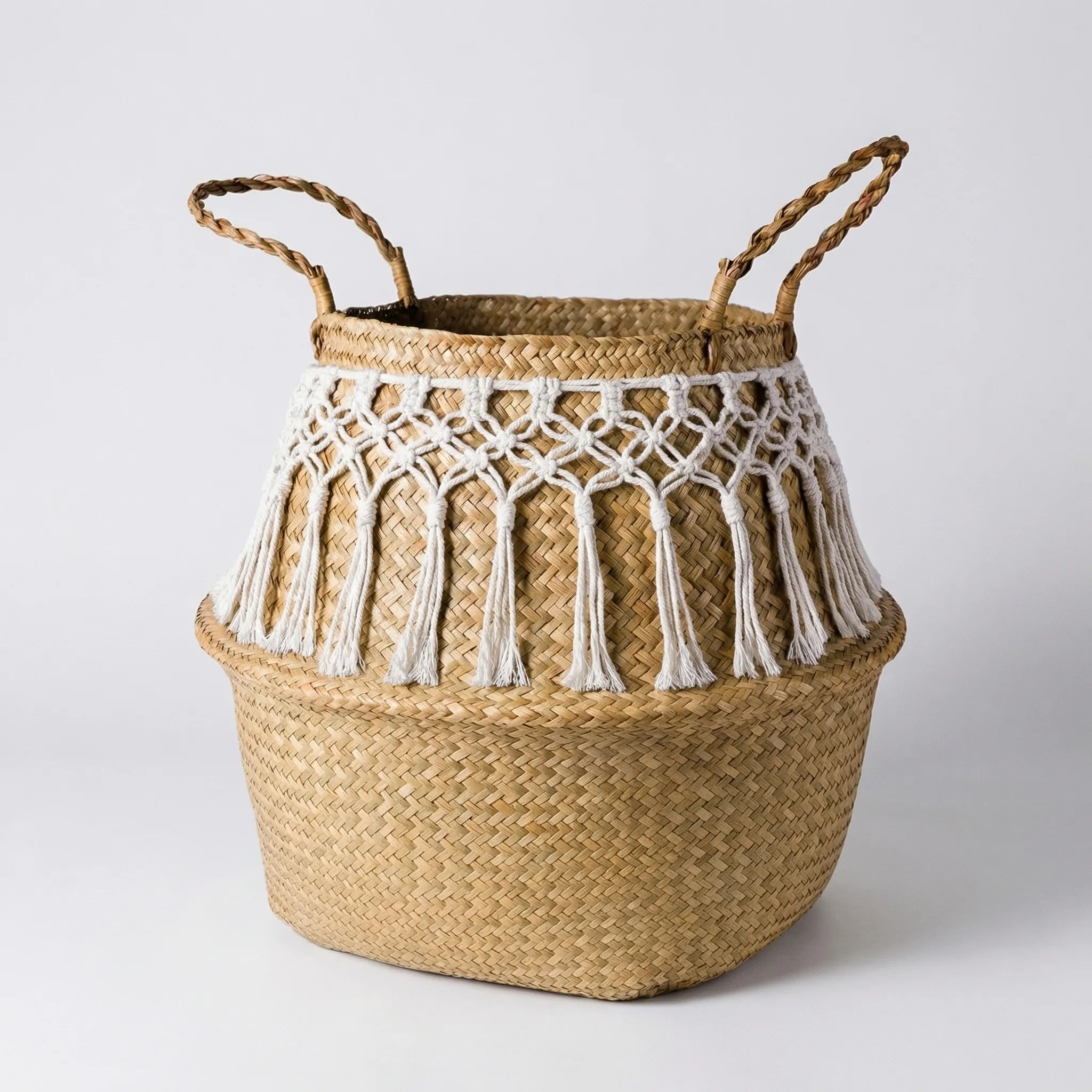 Nordspur | Tanglore Woven Seagrass Basket With Macrame Fringe