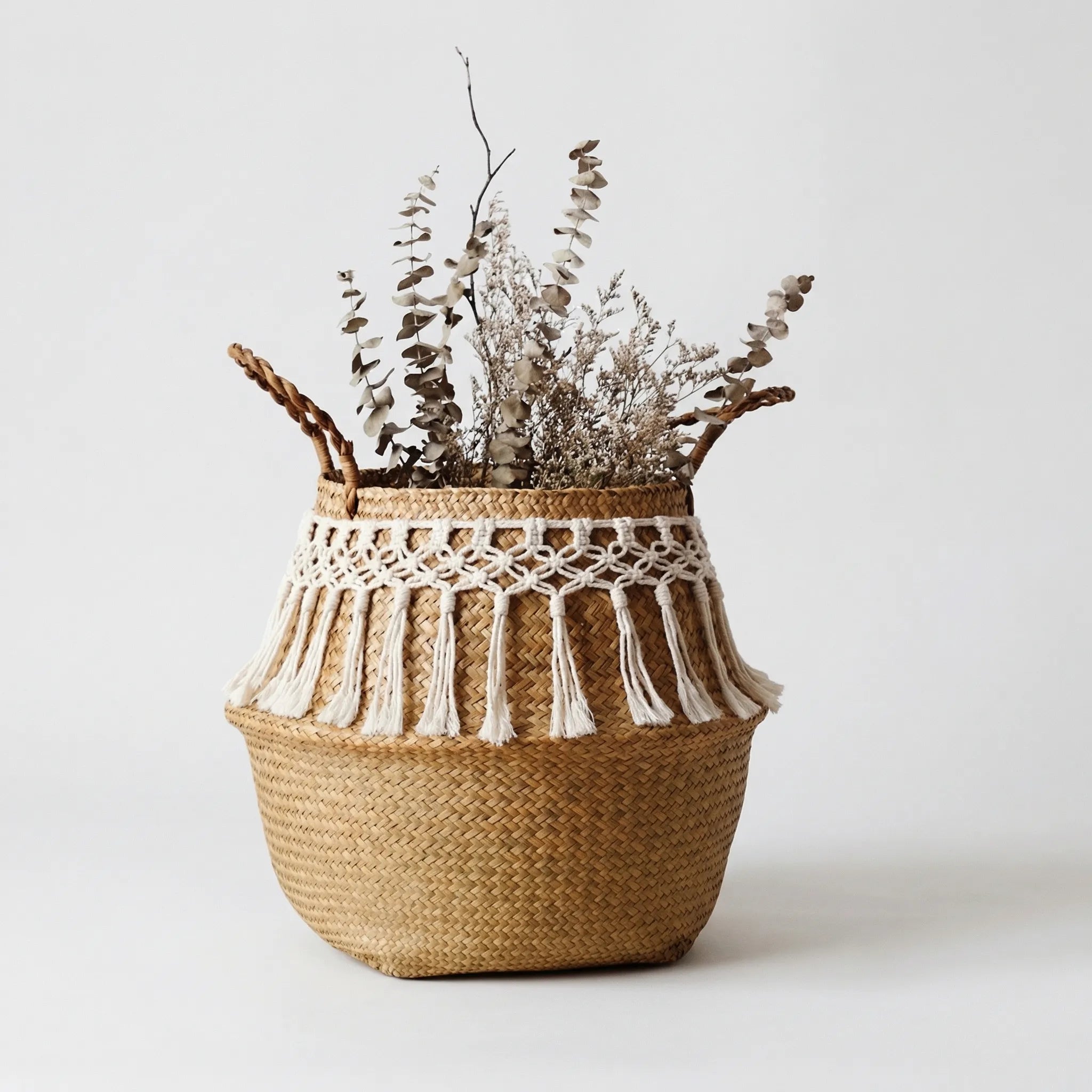 Nordspur | Tanglore Woven Seagrass Basket With Macrame Fringe
