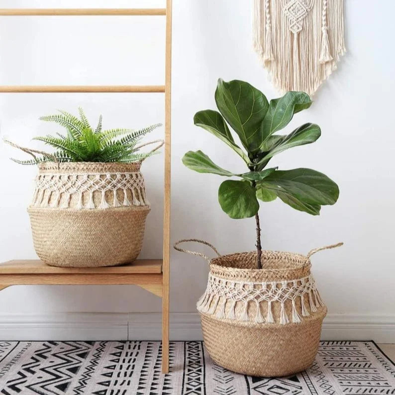 Nordspur | Tanglore Woven Seagrass Basket With Macrame Fringe